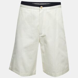 Gucci White Cotton Contrast Trim Shorts M/waist 32"